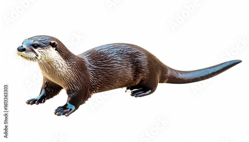 close-up photo of an otter isolated in white background