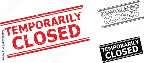 Temporarily closed sign vector illustration for business closure notice template design