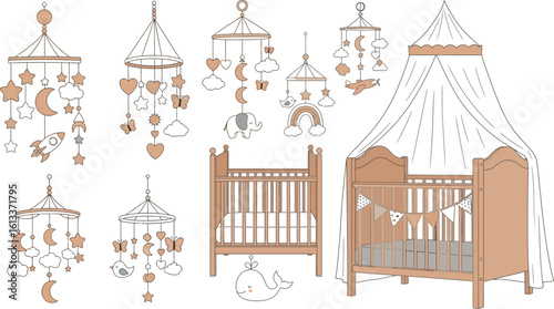 Nursery decor ideas baby cribs and mobiles for baby room design cute baby room decoration
