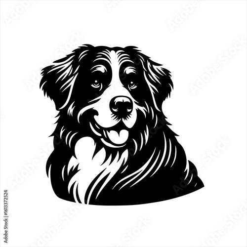 Bernese dog isolated on white background