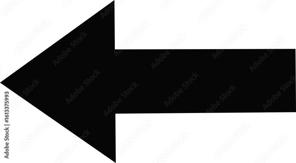 Fototapeta premium Pixelated arrow pointing left isolated on transparent background