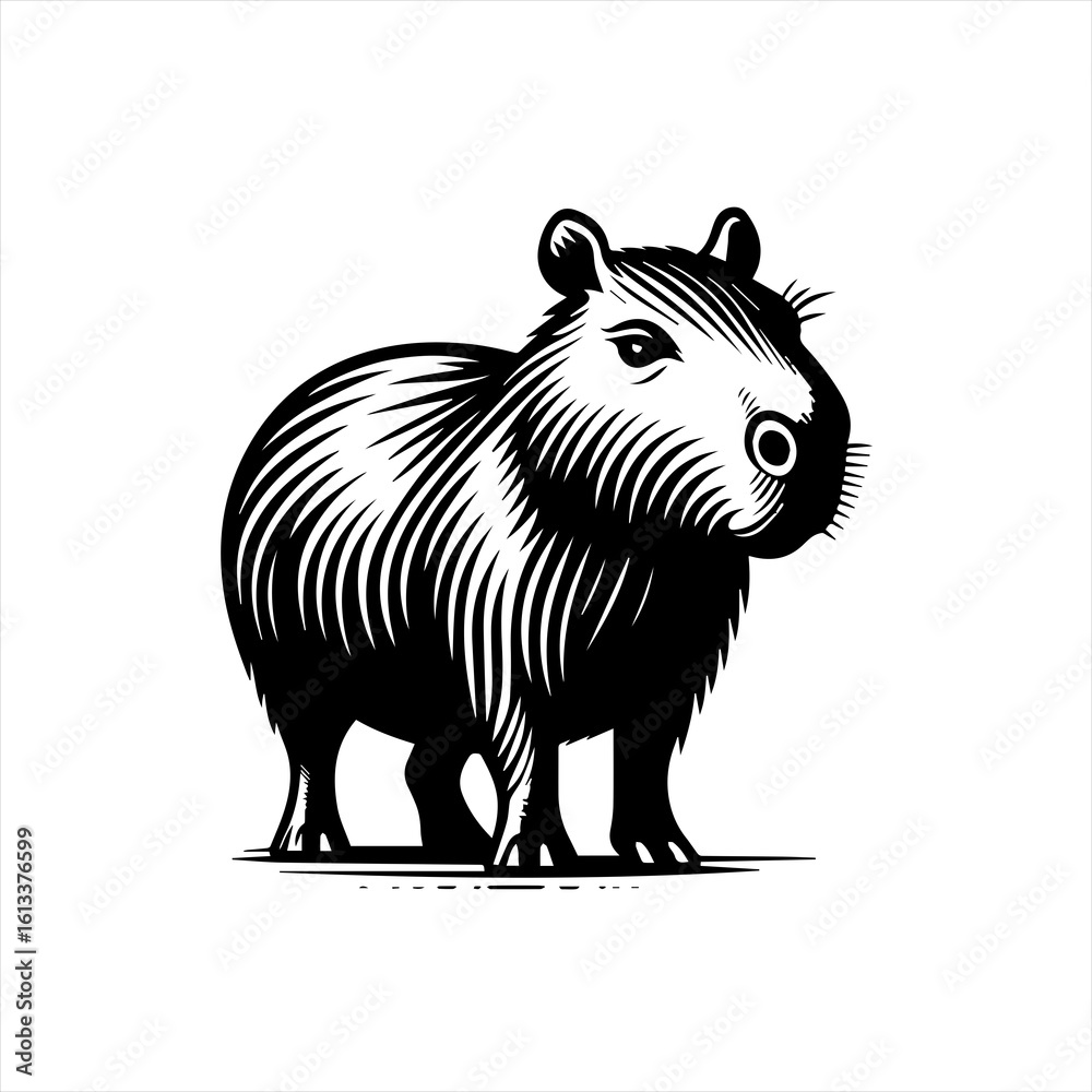 Capybara illustration isolated on white background Capybara illustration isolated on white background