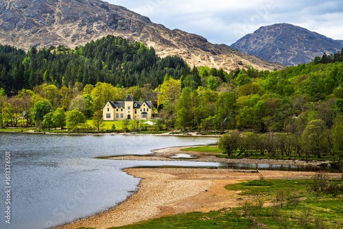 Canvas Print Loch Shiel from, Glenfinnan, River Finnan, West Highland, Scotland
