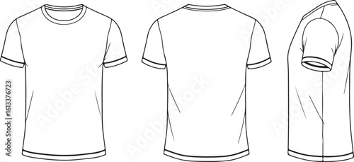 White t-shirt design front, back side