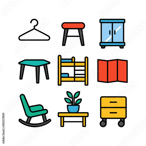 Modern Furniture Icon Set