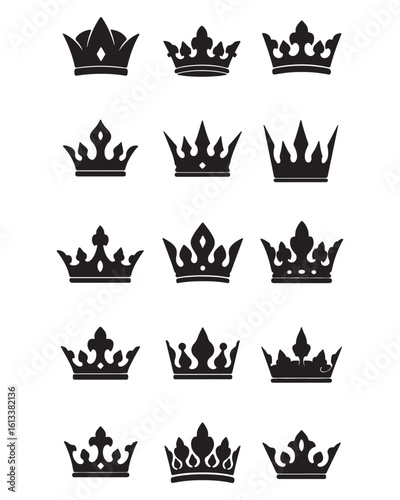 Crown Silhouettes Collection for Royalty, Fashion, and Prestige