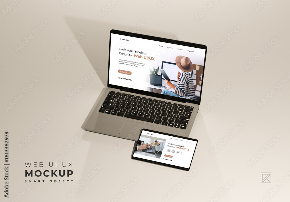 UI UX Mockup Design Stock Template | Adobe Stock