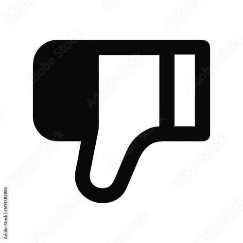 The stark black thumbs down icon disapproval