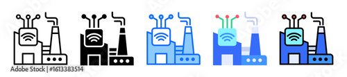 Smart Factory icon Multi Style Vector Illustration
