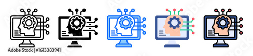 Cognitive Computing icon Multi Style Vector Illustration