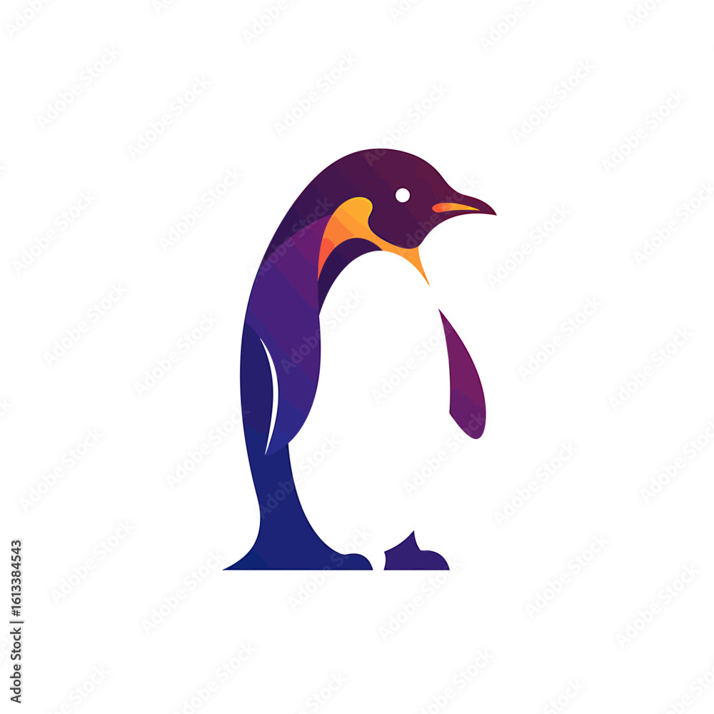 Fototapeta premium Colorful Penguin Illustration, Creative Art, Digital Design, Vibrant Colors, Artistic Style