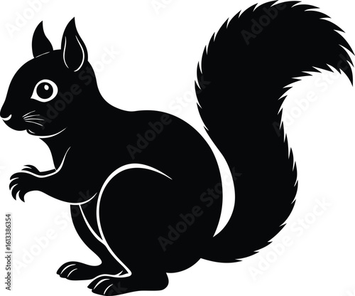 Squirrel silhouette on transparent backgrounds