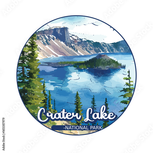 Crater Lake USA National park, Retro National park, United States of America National Park, national park service, Crater Lake national park	