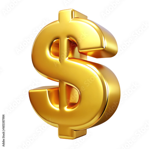 Golden dollar sign symbol currency wealth finance investment savings economy rich cash money value asset