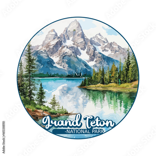 Grand Teton USA National park, Retro National park, United States of America National Park, national park service	