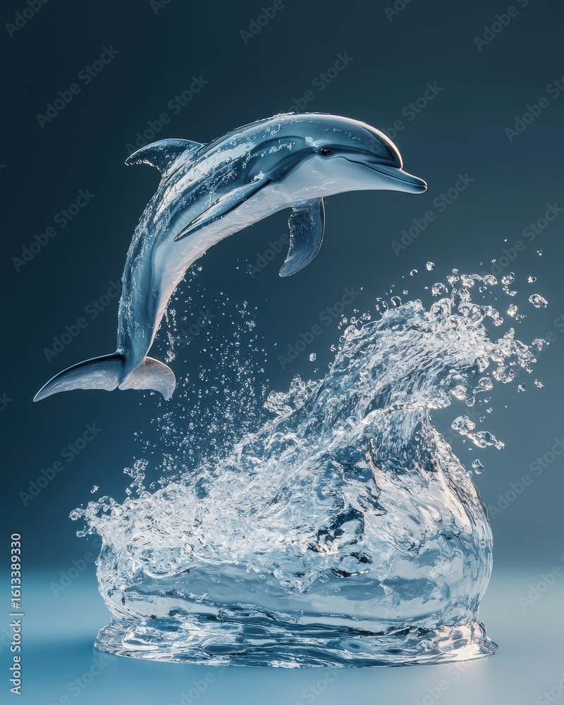 custom made wallpaper toronto digitalA lively dolphin leaps gracefully from crystal-clear water, creating a stunning splash against a serene backdrop.