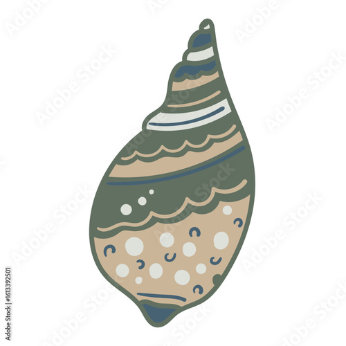 Ornamental seashell. Vector design element. 