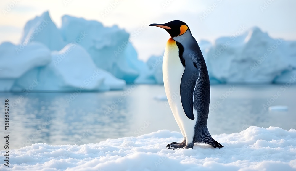 Fototapeta premium Emperor Penguin Standing on Antarctic Ice