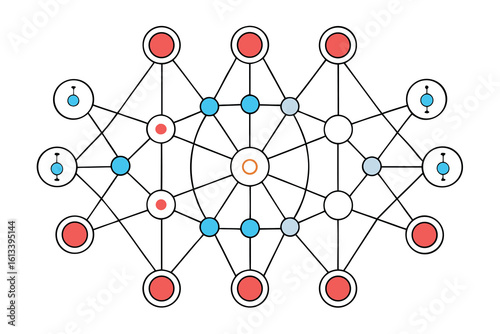 Abstract representation of complex neural networks with interconnected nodes and lines visualizing data relationships