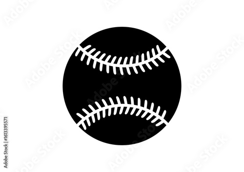 Black and White Baseball Icon for Sports Design, Perfect for T-Shirts, Logos, Stickers, and Digital Art Projects