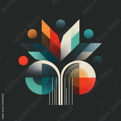 Geometric Abstract Art Deco Design Illustration