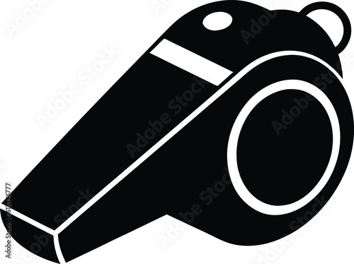 Whistle Icon Vector, Whistle Vector Art Silhouette, Sports Whistle Vector Outline Illustration