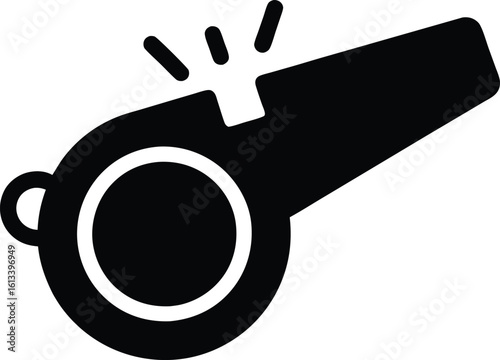 Whistle Silhouette Vector. Minimalist Whistle Icon Vector Silhouette