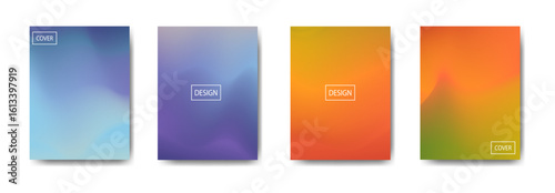 set of abstract background with beautiful gradation color, colorful background for poster flyer banner backdrop.vertical banner.cool fluid background vector illustration