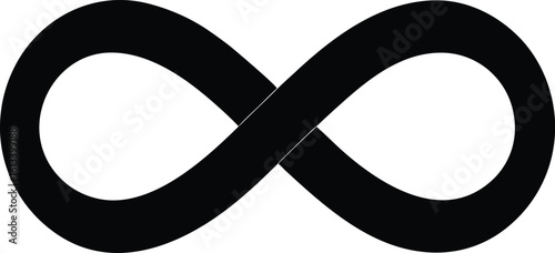 Infinity shape  black silhouette vector,Infinity shape icon illustration