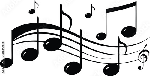 music notes black silhouette vector,music notes  illustration icon