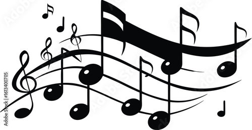 music notes black silhouette vector,music notes  illustration icon