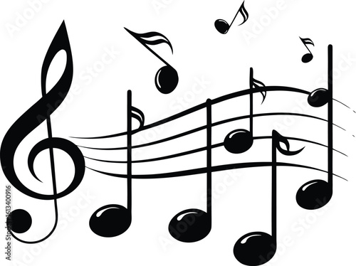 music notes black silhouette vector,music notes  illustration icon