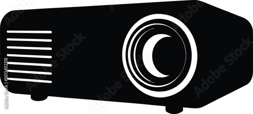 Projector   black silhouette vector,Home Theater Projector icon illustration