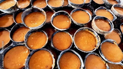 The process of making brown sugar. Brown sugar is made from sugar cane.