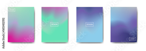 set of abstract background with beautiful gradation color, colorful background for poster flyer banner backdrop.vertical banner.cool fluid background vector illustration