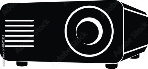 Projector   black silhouette vector,Home Theater Projector icon illustration