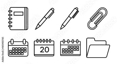 Simple Office Stationery Icons