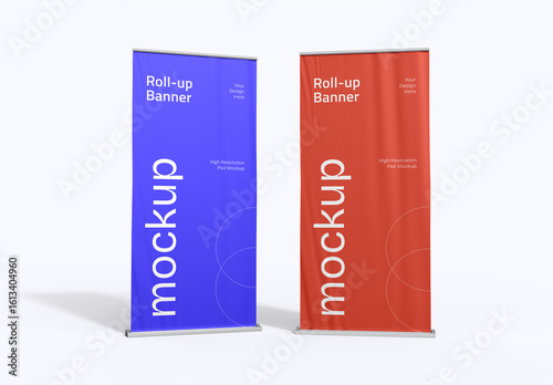 Roll Up Banner Mockup PSD Template