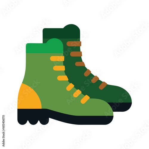 green rubber boots isolated