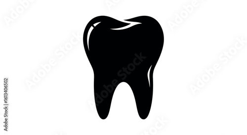 Tooth: A black tooth, perfect for dental and health-related content. This graphic is ideal for educational materials or projects related to oral hygiene. 