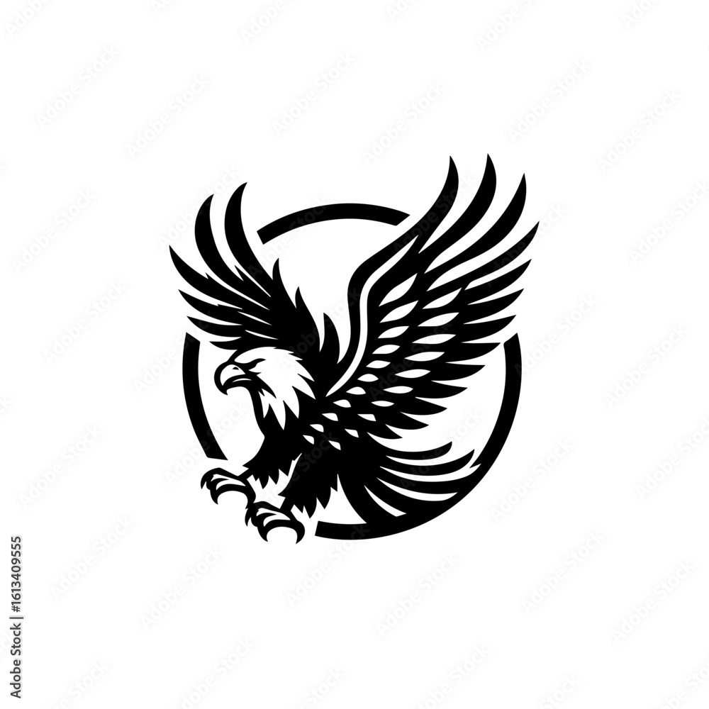 Obraz premium A majestic eagle in flight illustration isolated on white background