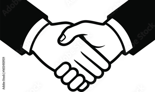Two hands firmly shaking in agreement and partnership