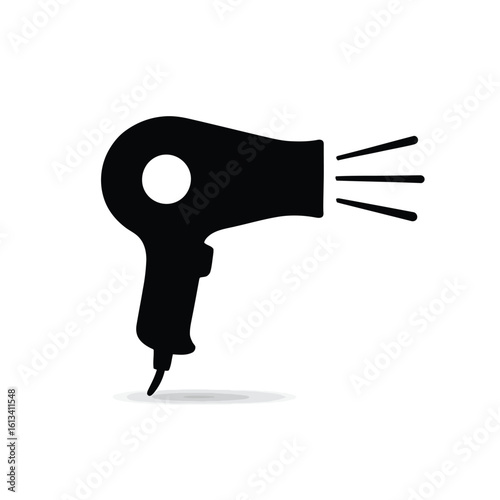 hair dryer silhouette vector icon black silhouette isolated on white background beauty salon equipment styling tool