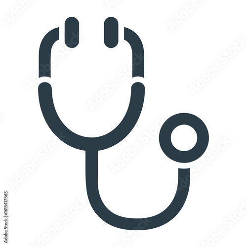 Illustration of a simple stethoscope isolated on white background used for medical examinations