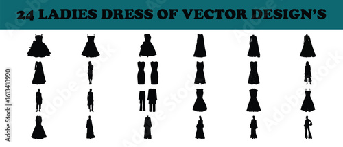 Black silhouette dresses and figures fashion
