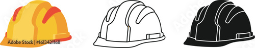 Find the best construction safety helmet vector icon illustration and design