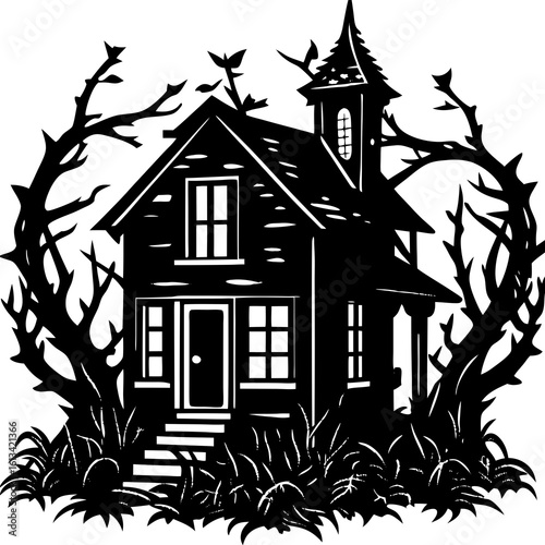 Abandoned House Silhouette Vector