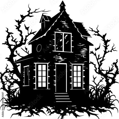 Abandoned House Silhouette Vector