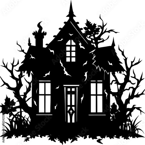 Abandoned House Silhouette Vector