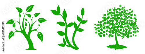 Simple green tree. illustration vector. green tree icon.